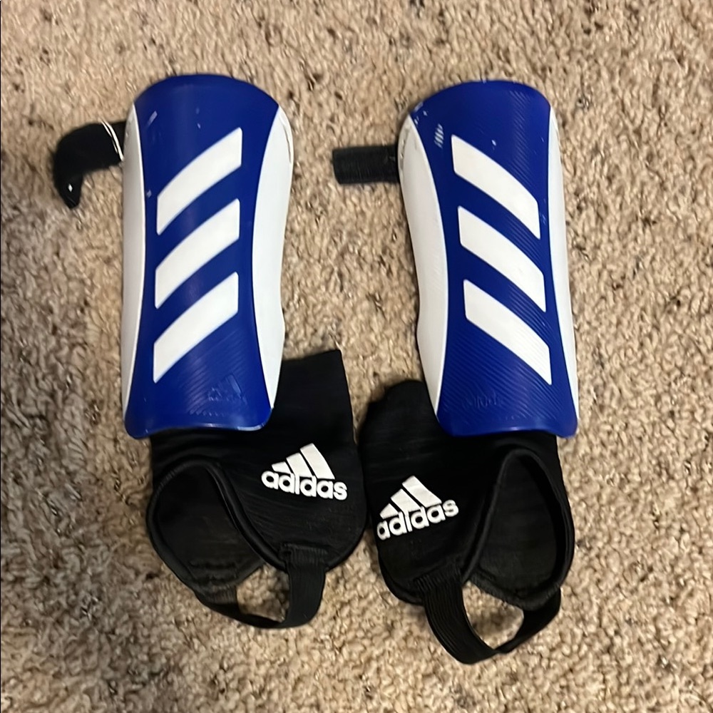 Adidas Blue and White Shin Guards